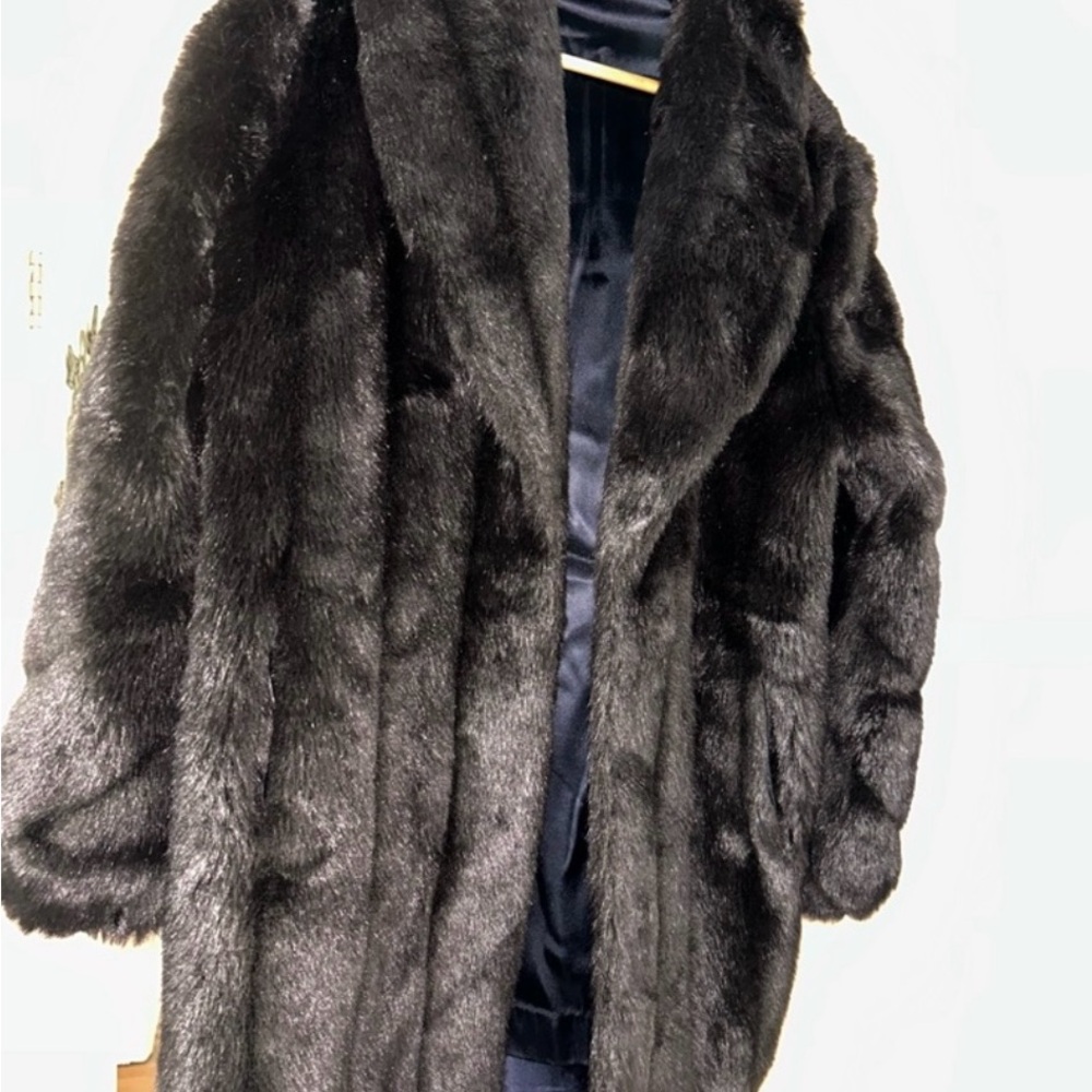 Monterey Dark Brown Full Length Faux Mink Fur Coat